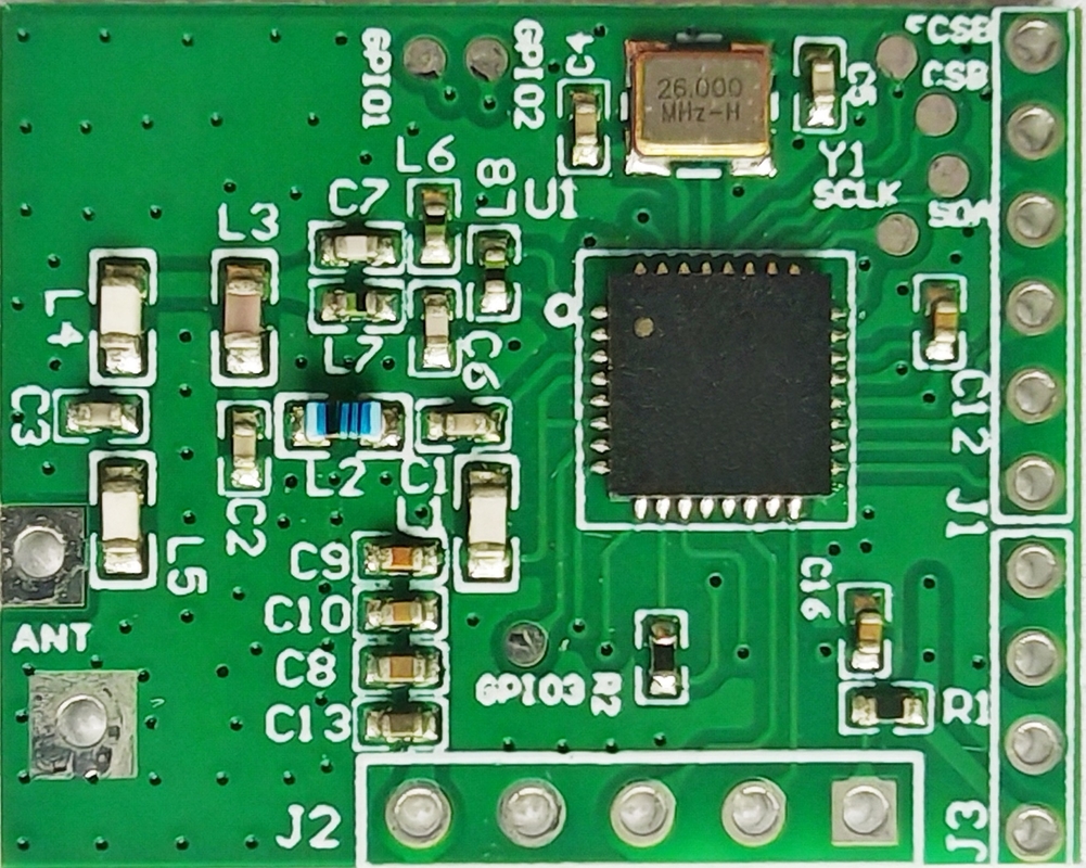 UART 無線モジュール BGRF2 超コンパクト: 100kbps 速度, -121dBm 感度 & 1μA スリープモード