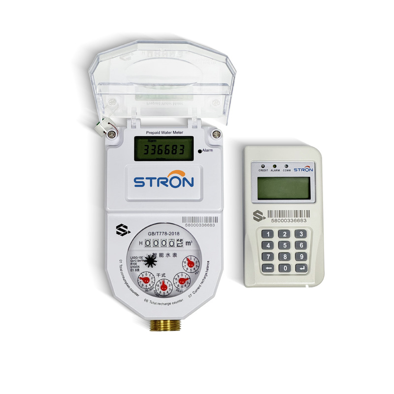 Prepaid Smart Water Meter with LCD Monitor Anti-Theft Keyboard and 165mm*190mm*260mm Size
