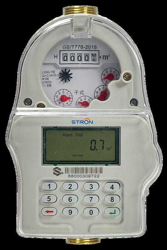 STRW240-A STSキーパッド式プリペイド水道メーター DN15-DN25 真鍮製 IP68 LoRa-RF遠隔検針 不正防止 家庭用・業務用