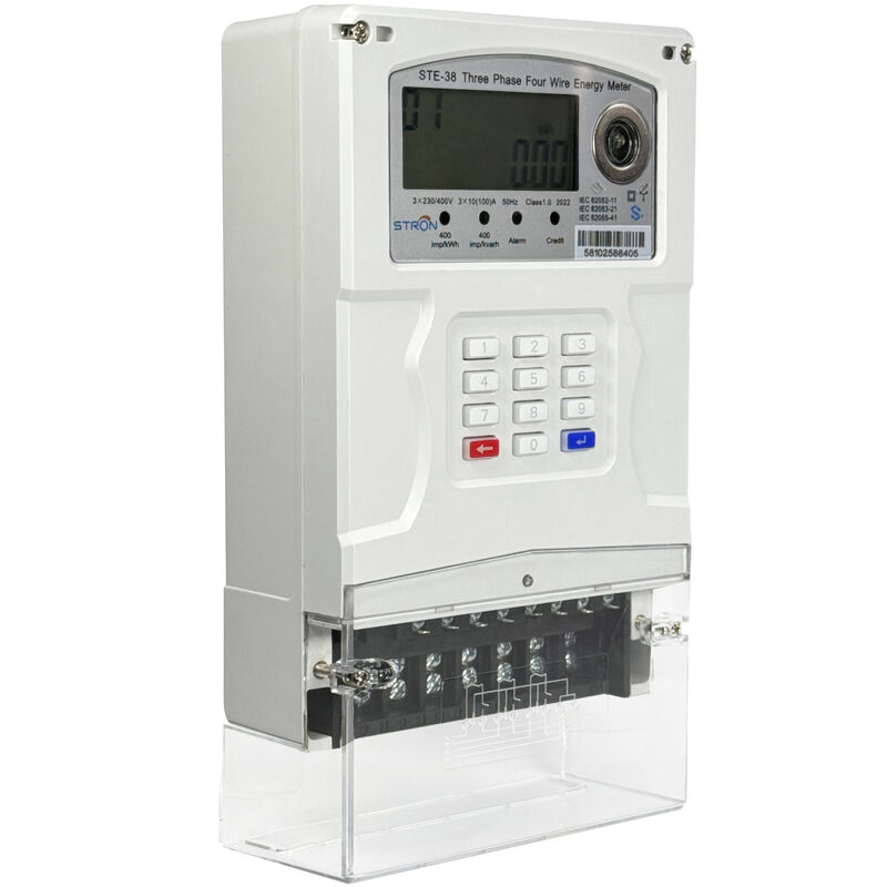 STE38-A LCDディスプレイタイプ スマートプリペイド電力メーター 1.0級測定精度と電力使用のリモート切断をサポート