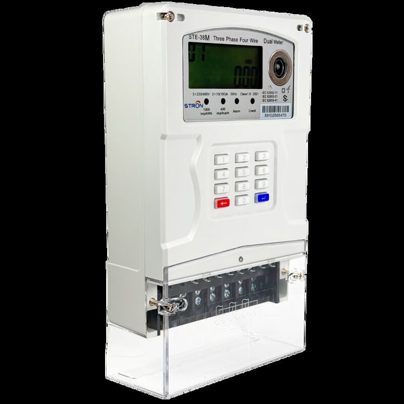 STE38-A LCDディスプレイタイプ スマートプリペイド電力メーター 1.0級測定精度と電力使用のリモート切断をサポート
