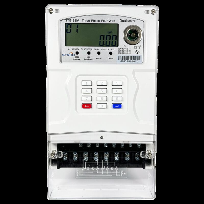 STE38-A LCDディスプレイタイプ スマートプリペイド電力メーター 1.0級測定精度と電力使用のリモート切断をサポート