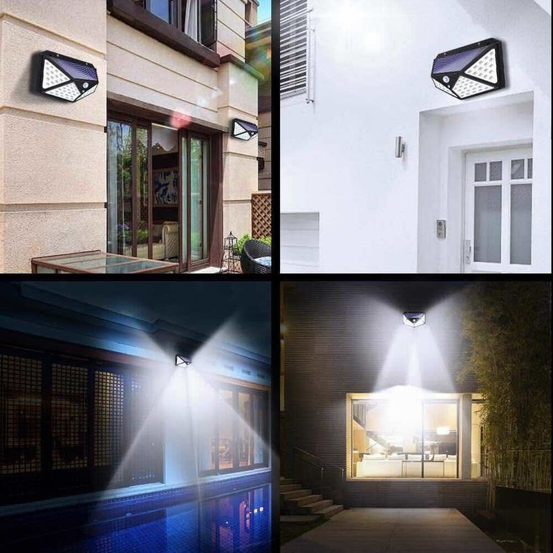 中庭ソーラー屋外ウォールランプ 100LED 人体誘導回廊灯