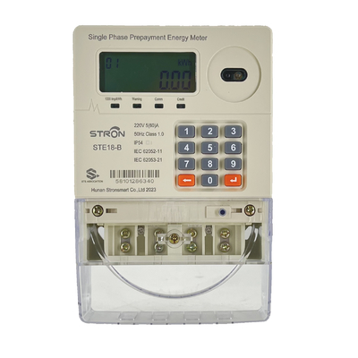 100m通信距離 STE18 B 単相プリペイド電気メーター、AMIスマートメーターおよびStronpay販売ソフトウェア搭載