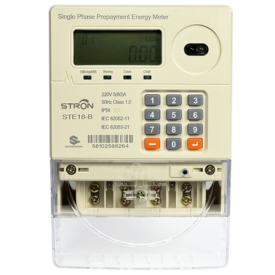 プリペイド電力管理用に設計されたスマートプリペイド電力メーター。クレジット有効期限切れ時に自動リレー遮断機能付き