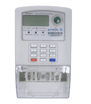 Stron STSの前払いのキーパッドの単一フェーズの電気の測定のメートル